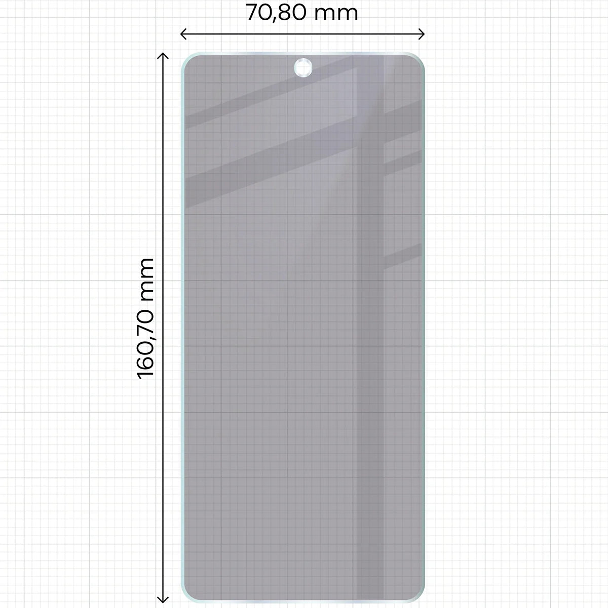 Hybridglas mit Privatschutzfilter für Motorola Moto G56 5G, Bizon Hybrid Shadow, Matt
