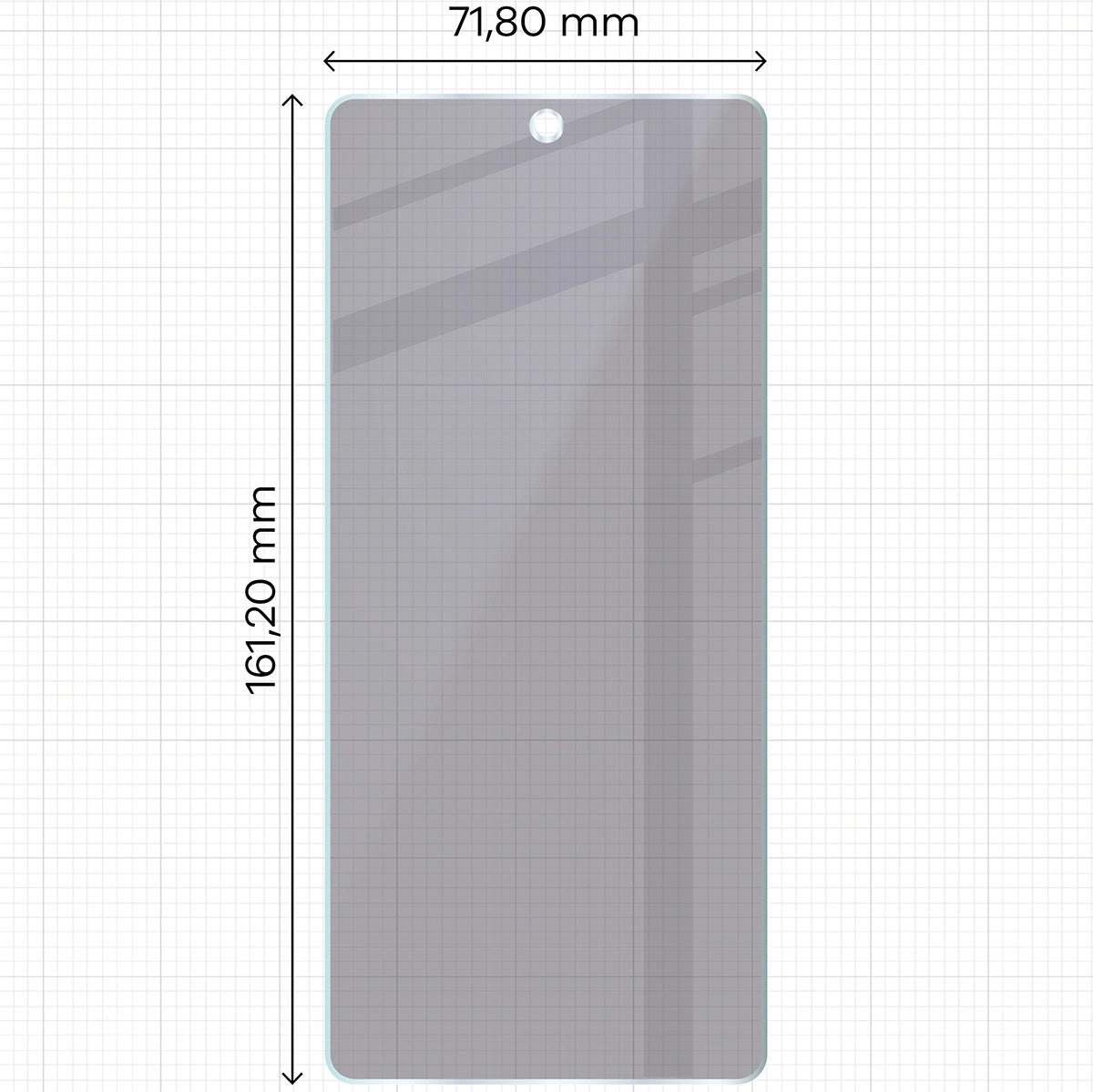 Hybridglas mit Privatschutzfilter für Motorola Moto G75 5G, Bizon Hybrid Shadow, Matt