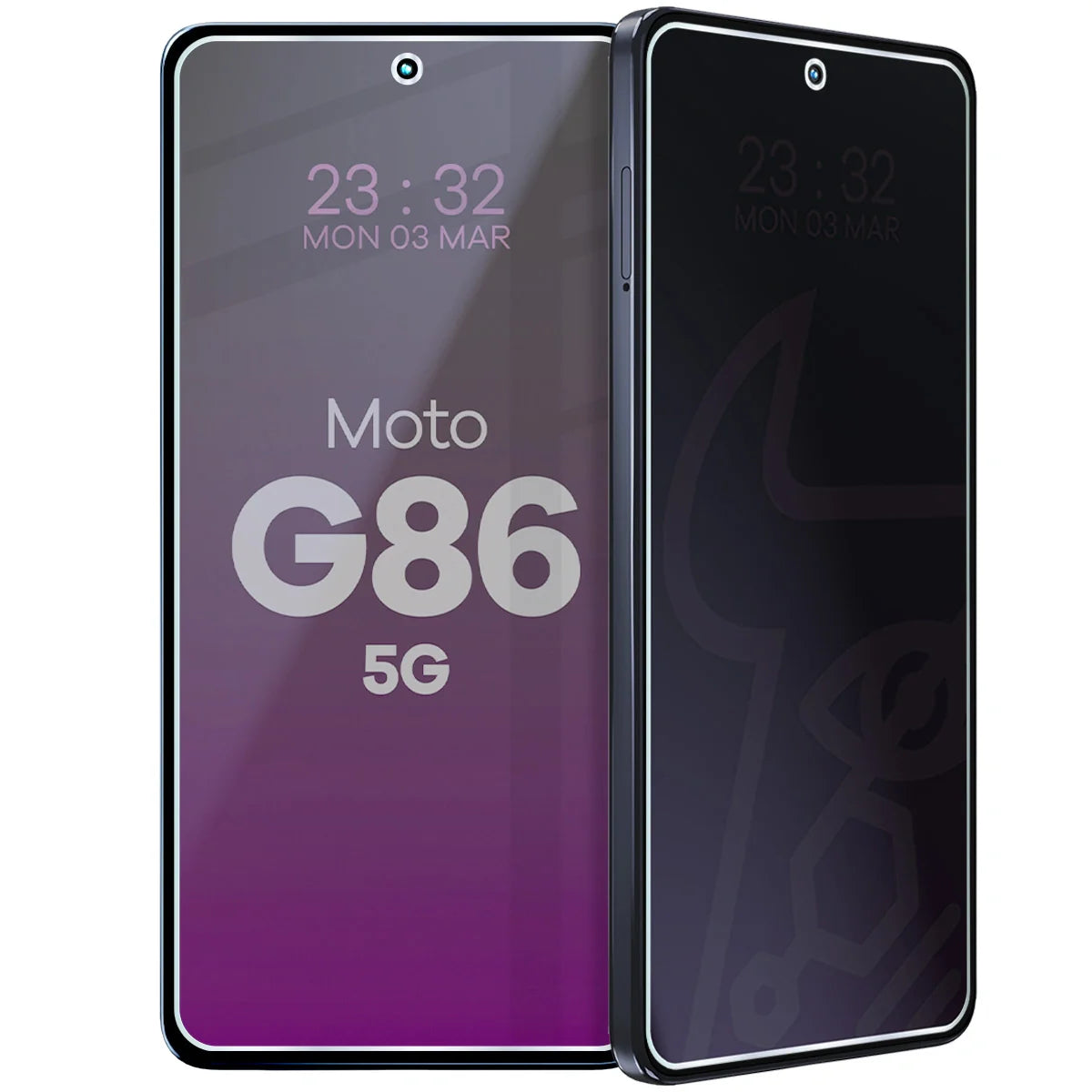 Hybridglas mit Privatschutzfilter für Motorola Moto G86 5G, Bizon Hybrid Shadow, Matt