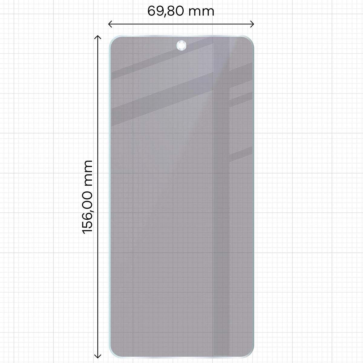 Hybridglas mit Privatschutzfilter für Motorola Moto G86 5G, Bizon Hybrid Shadow, Matt