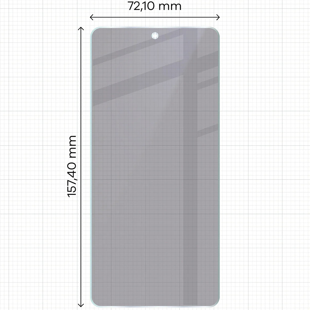 Hybridglas mit Privatschutzfilter für Motorola Signature, Bizon Hybrid Shadow, Matt