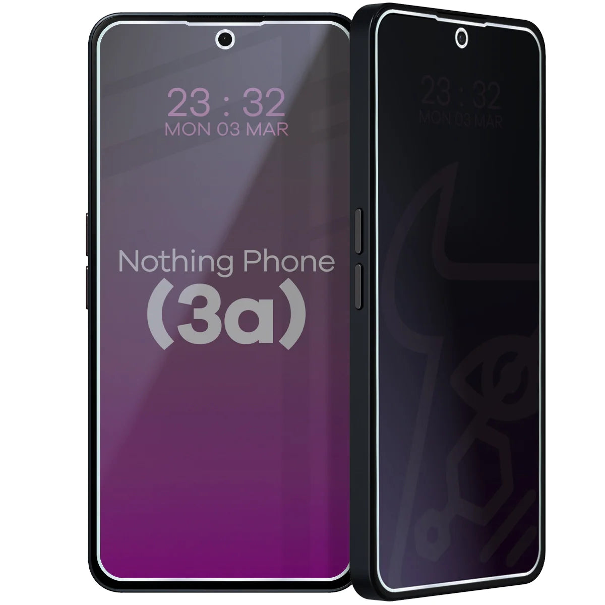 Hybridglas mit Privatschutzfilter für Nothing Phone (3a), Bizon Hybrid Shadow, Matt