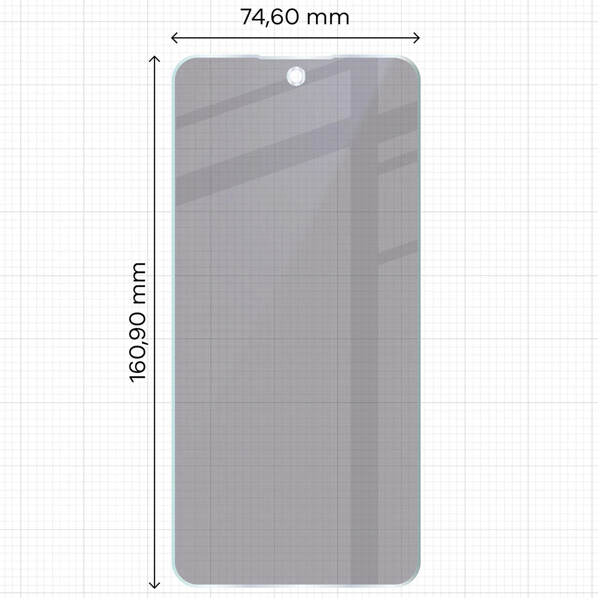 Hybridglas mit Privatschutzfilter für Nothing Phone (3a), Bizon Hybrid Shadow, Matt
