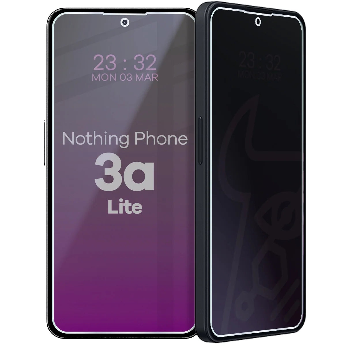 Hybridglas mit Privatschutzfilter für Nothing Phone (3a) Lite, Bizon Hybrid Shadow, Matt