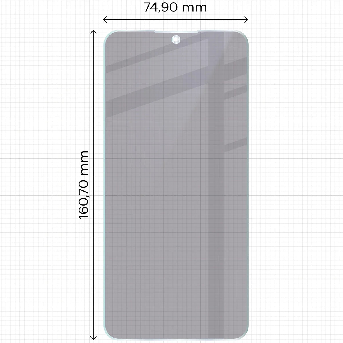 Hybridglas mit Privatschutzfilter für Nothing Phone (3a) Lite, Bizon Hybrid Shadow, Matt