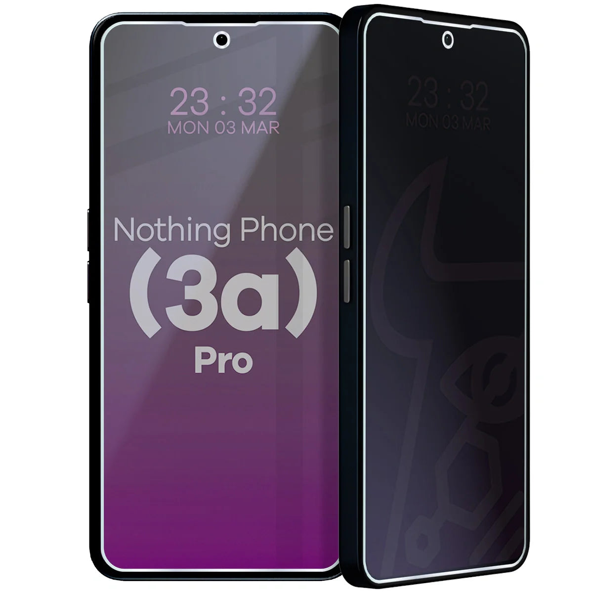 Hybridglas mit Privatschutzfilter für Nothing Phone (3a) Pro, Bizon Hybrid Shadow, Matt