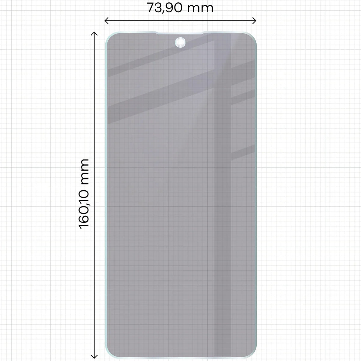 Hybridglas mit Privatschutzfilter für Nothing Phone (3a) Pro, Bizon Hybrid Shadow, Matt