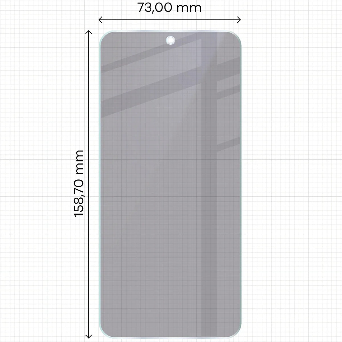 Hybridglas mit Privatschutzfilter für OnePlus 15R, Bizon Hybrid Shadow, Matt