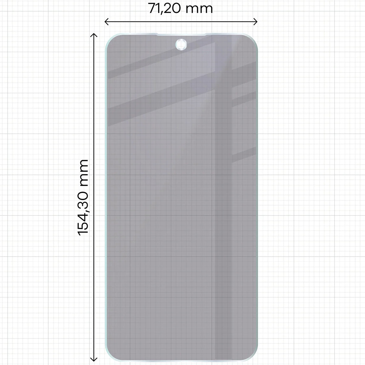Hybridglas mit Privatschutzfilter für Oppo A6 Pro 5G, Bizon Hybrid Shadow, Matt