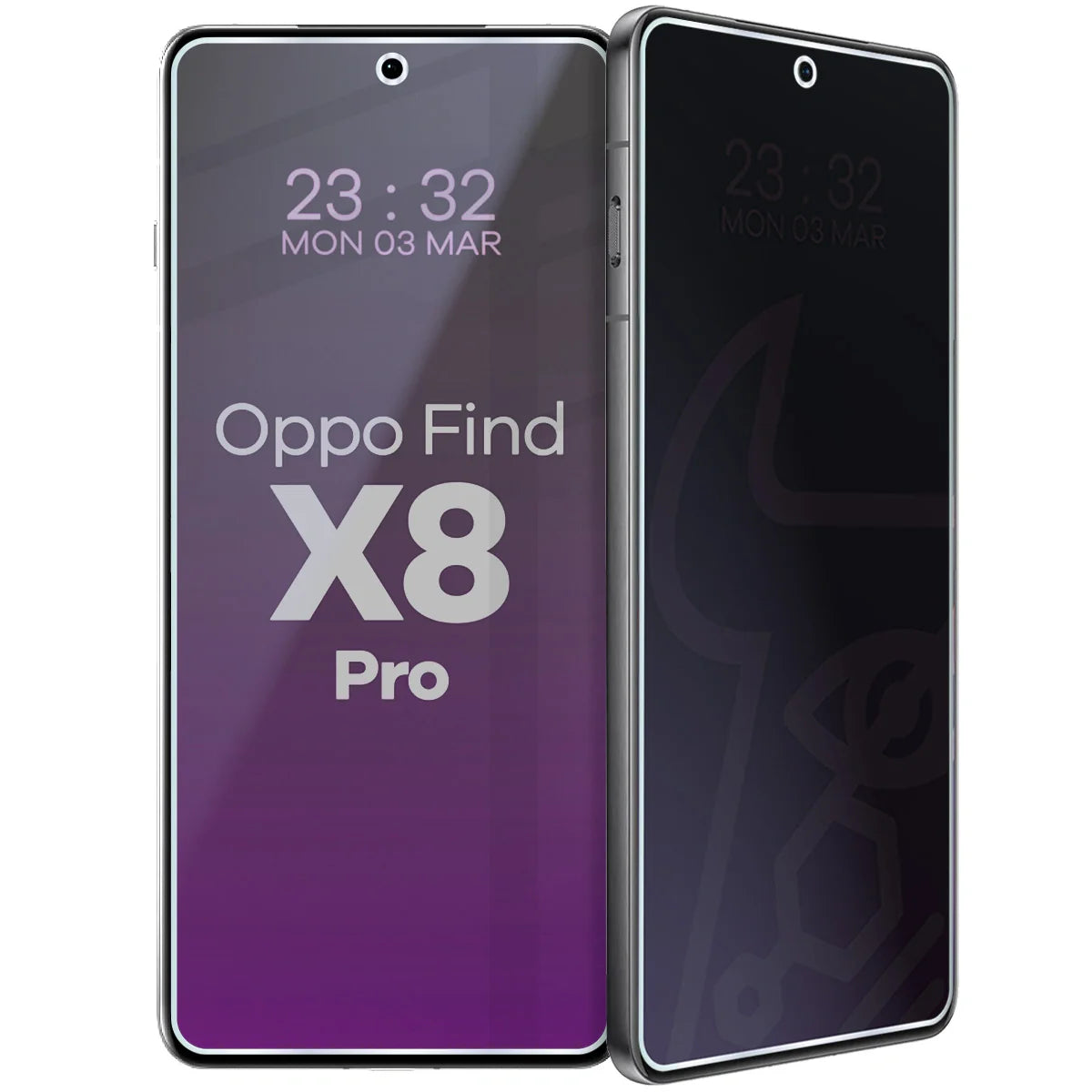 Hybridglas mit Privatschutzfilter für Oppo Find X8 Pro, Bizon Hybrid Shadow, Matt