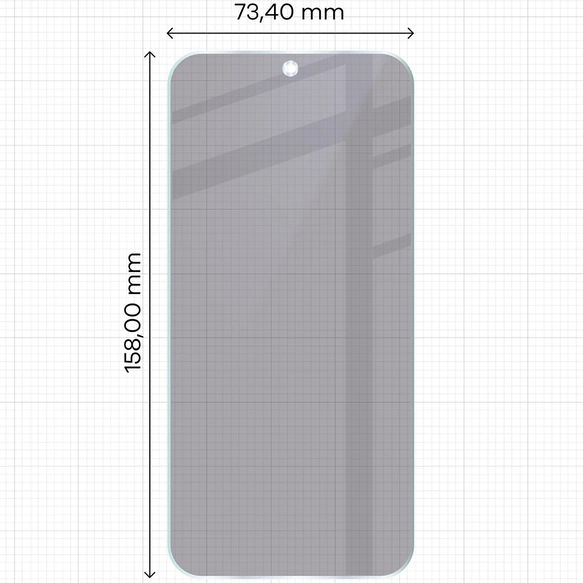 Hybridglas mit Privatschutzfilter für Oppo Find X9 Pro, Bizon Hybrid Shadow, Matt