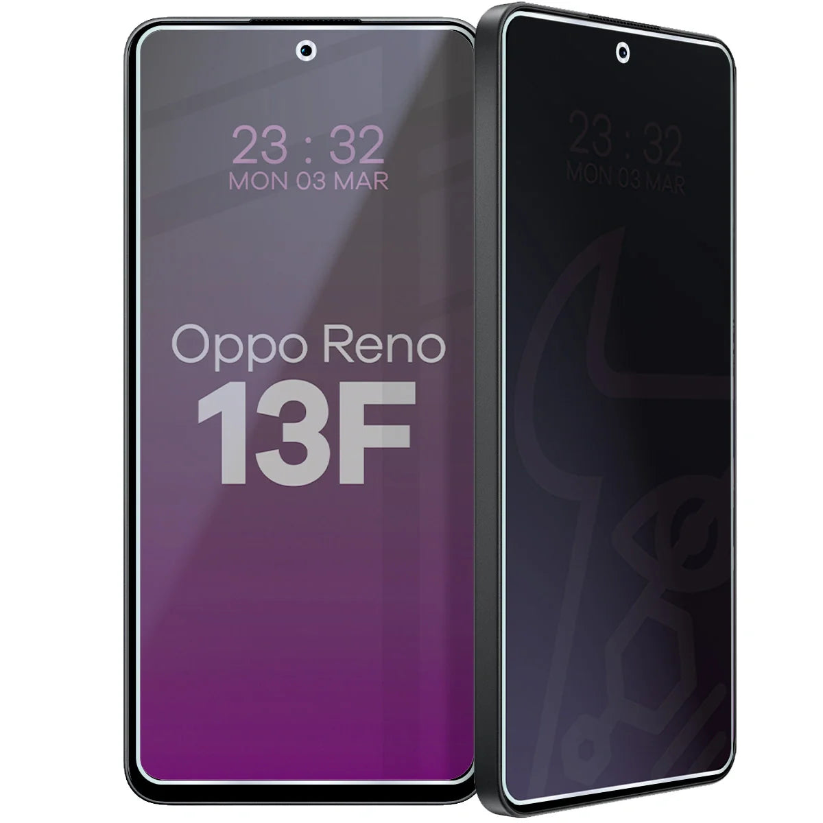 Hybridglas mit Privatschutzfilter für Oppo Reno13 F, Bizon Hybrid Shadow, Matt