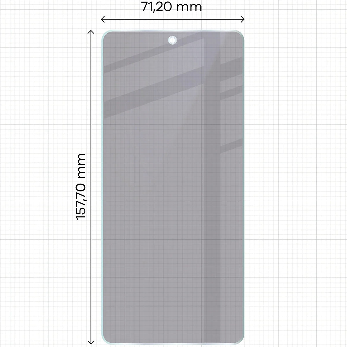 Hybridglas mit Privatschutzfilter für Oppo Reno13 F, Bizon Hybrid Shadow, Matt