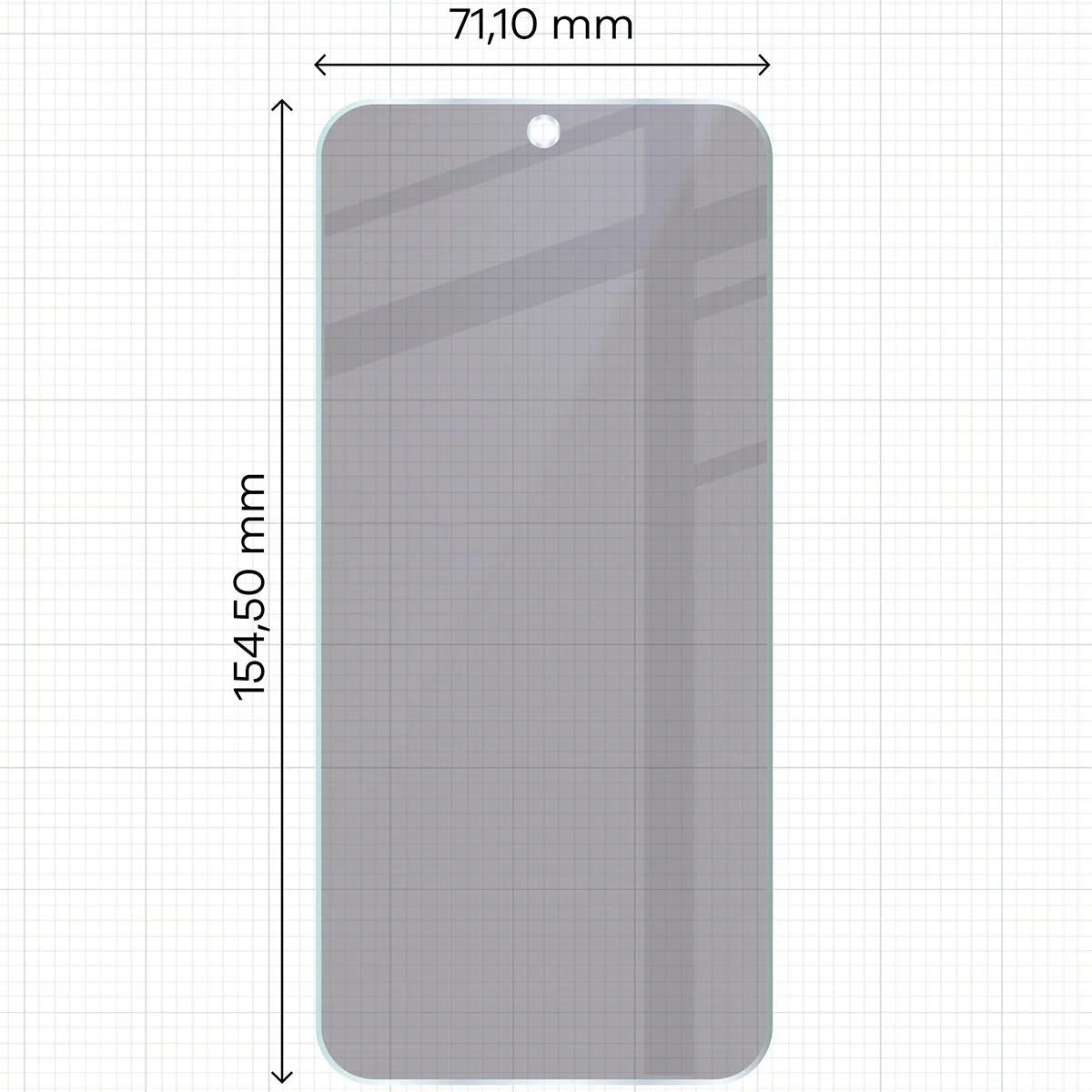 Hybridglas mit Privatschutzfilter für Oppo Reno 15, Bizon Hybrid Shadow, Matt