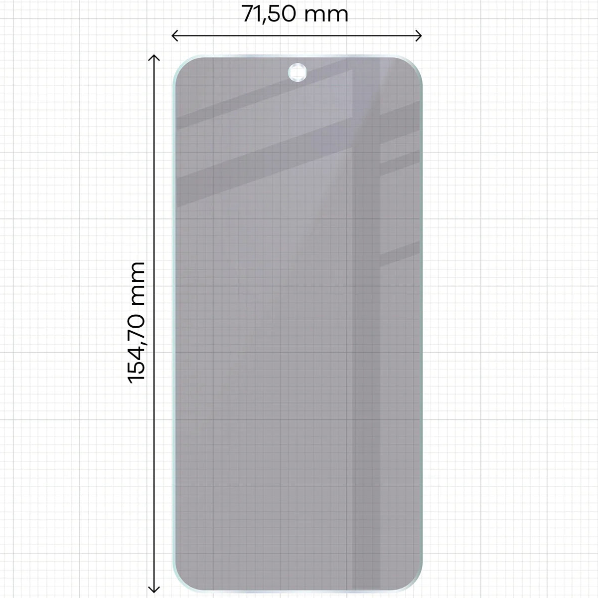 Hybridglas mit Privatschutzfilter für Oppo Reno 15 F, Bizon Hybrid Shadow, Matt