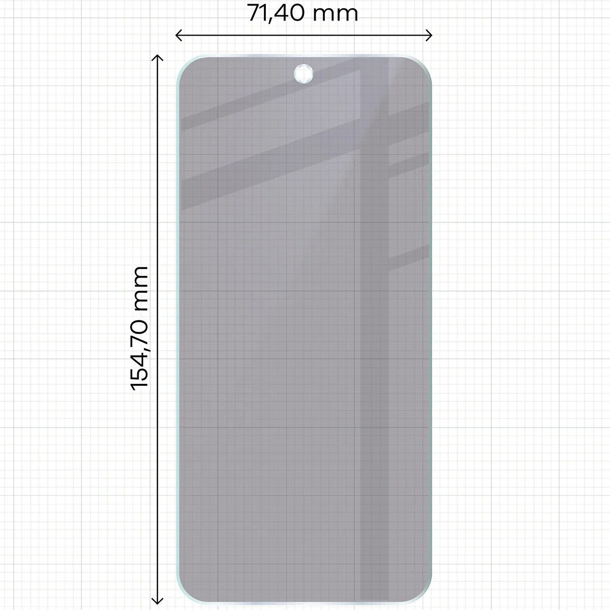 Hybridglas mit Privatschutzfilter für Oppo Reno 15 FS, Bizon Hybrid Shadow, Matt