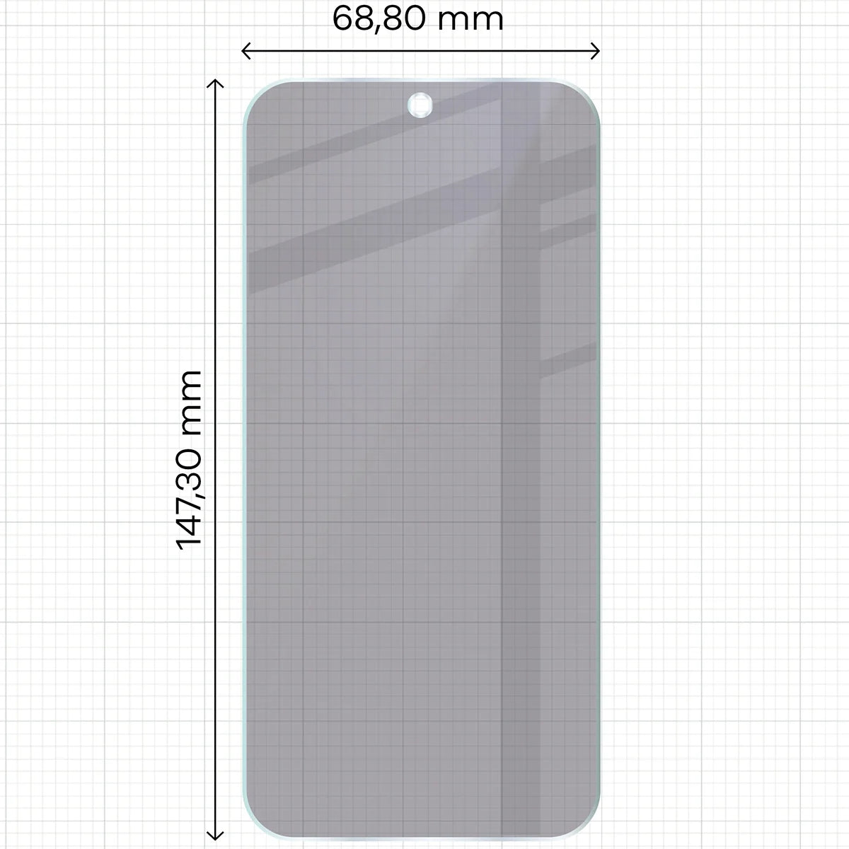 Hybridglas mit Privatschutzfilter für Oppo Reno 15 Pro, Bizon Hybrid Shadow, Matt