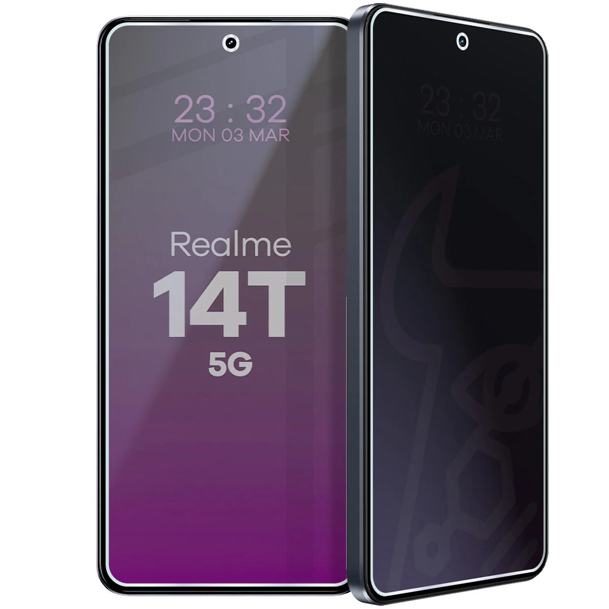 Hybridglas mit Privatschutzfilter für Realme 14T 5G, Bizon Hybrid Shadow, Matt