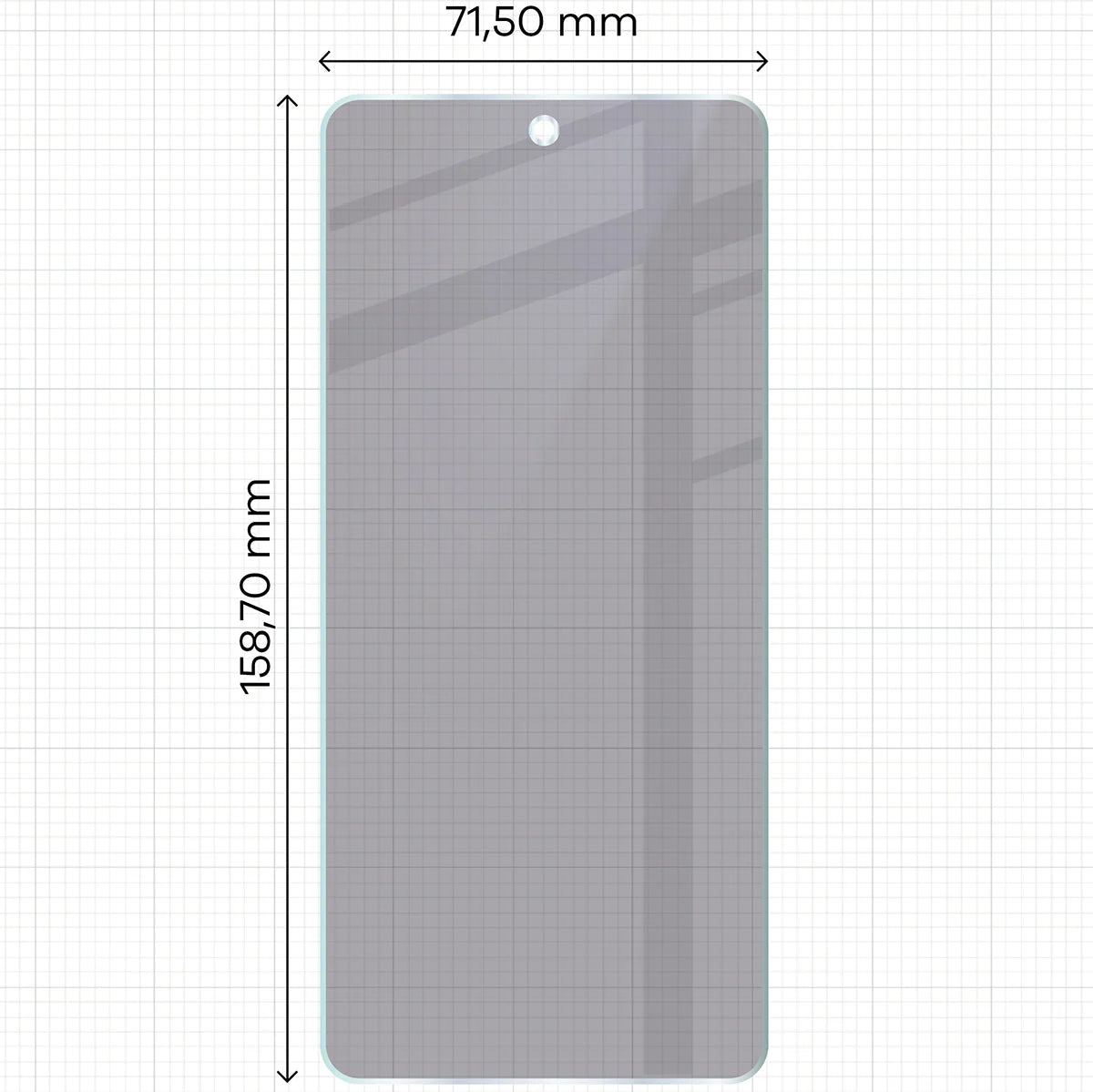 Hybridglas mit Privatschutzfilter für Realme 14T 5G, Bizon Hybrid Shadow, Matt