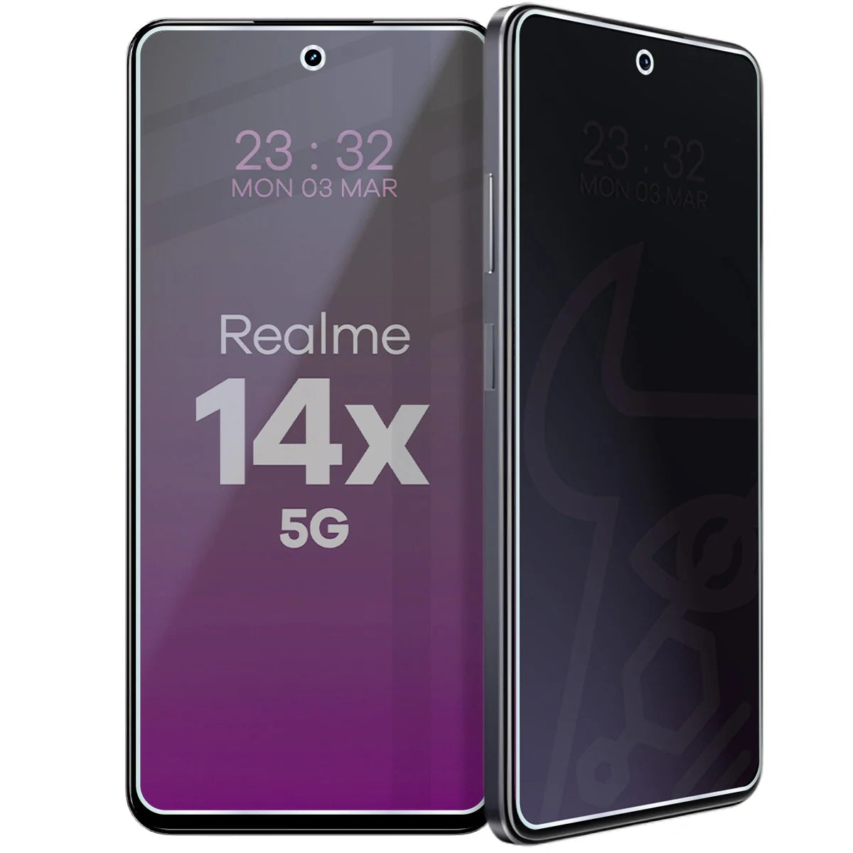 Hybridglas mit Privatschutzfilter für Realme 14x 5G, Bizon Hybrid Shadow, Matt