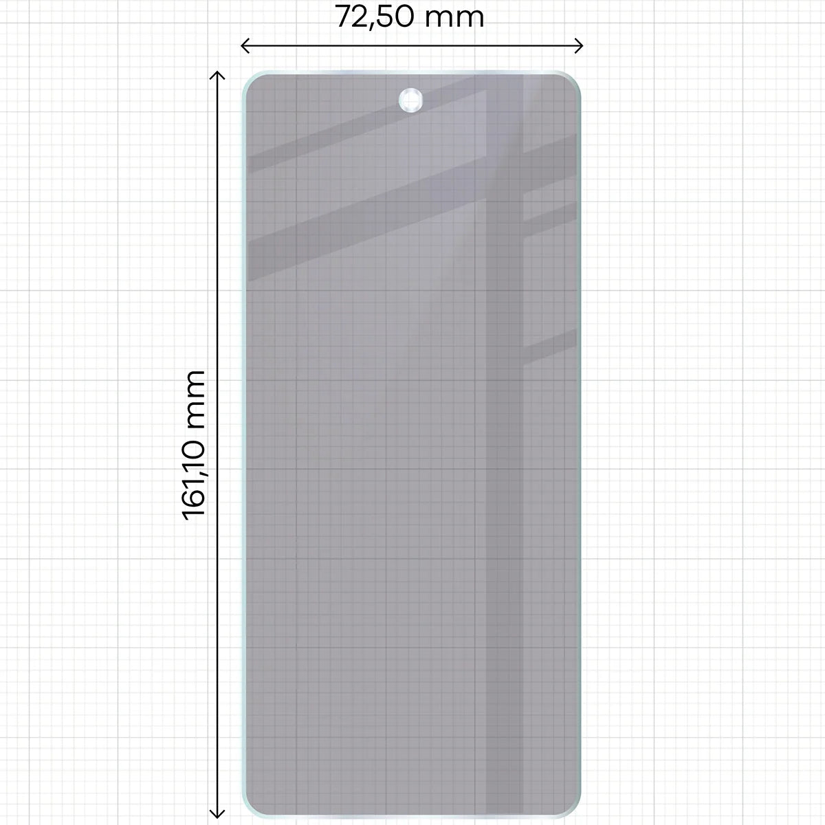 Hybridglas mit Privatschutzfilter für Realme 14x 5G, Bizon Hybrid Shadow, Matt
