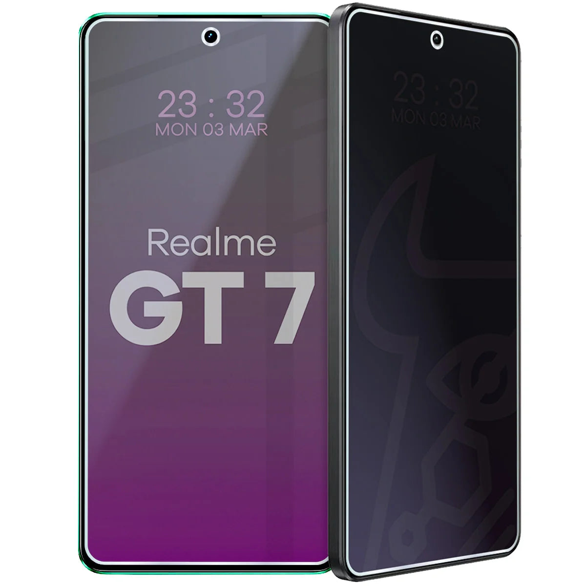 Hybridglas mit Privatschutzfilter für Realme GT 7, Bizon Hybrid Shadow, Matt