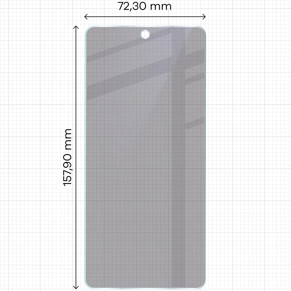 Hybridglas mit Privatschutzfilter für Realme GT 7, Bizon Hybrid Shadow, Matt