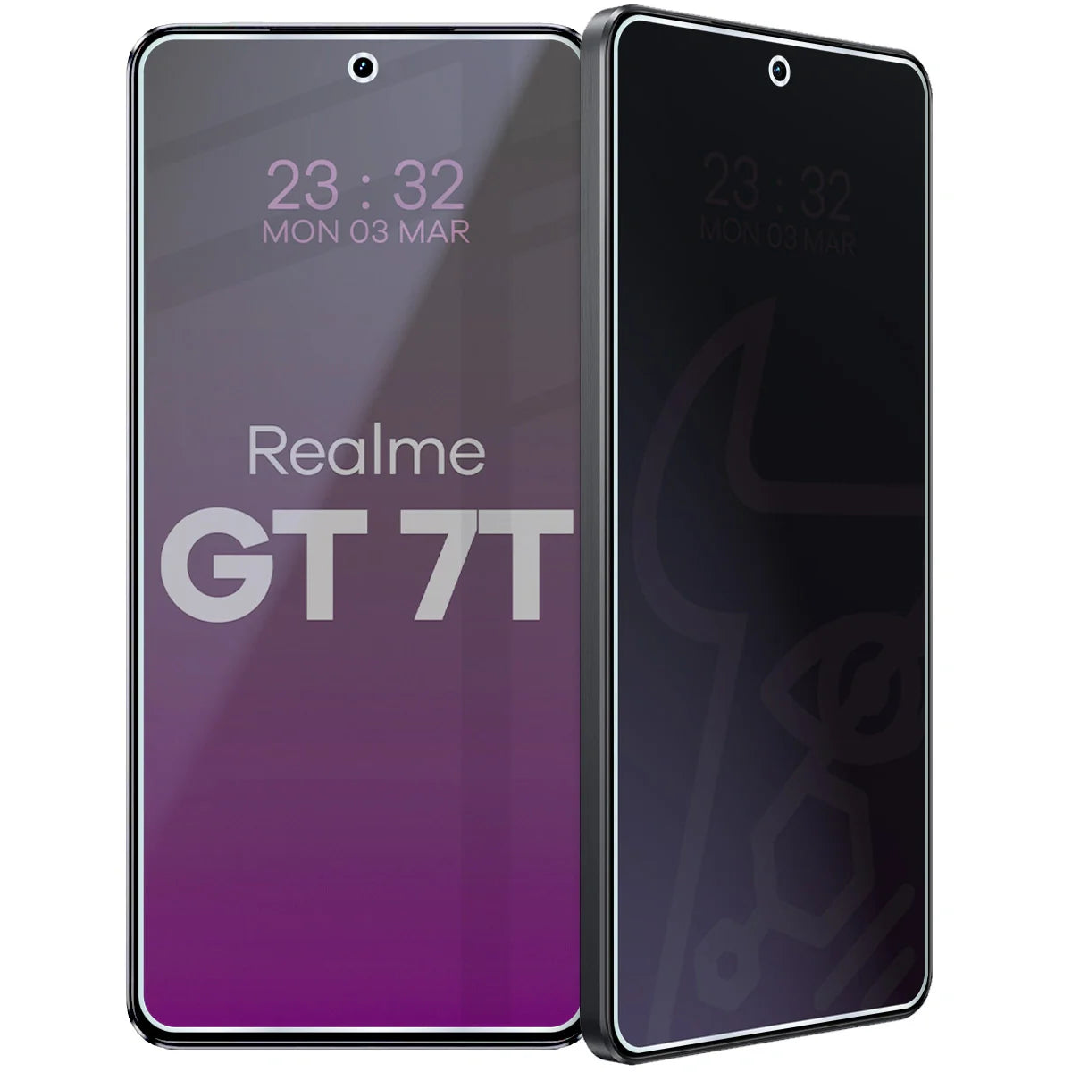 Hybridglas mit Privatschutzfilter für Realme GT 7T, Bizon Hybrid Shadow, Matt
