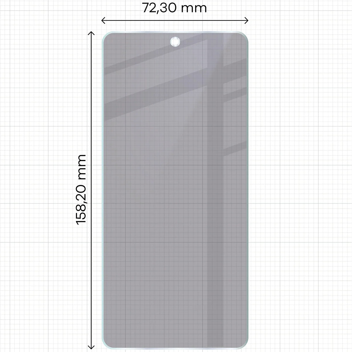 Hybridglas mit Privatschutzfilter für Realme GT 7T, Bizon Hybrid Shadow, Matt