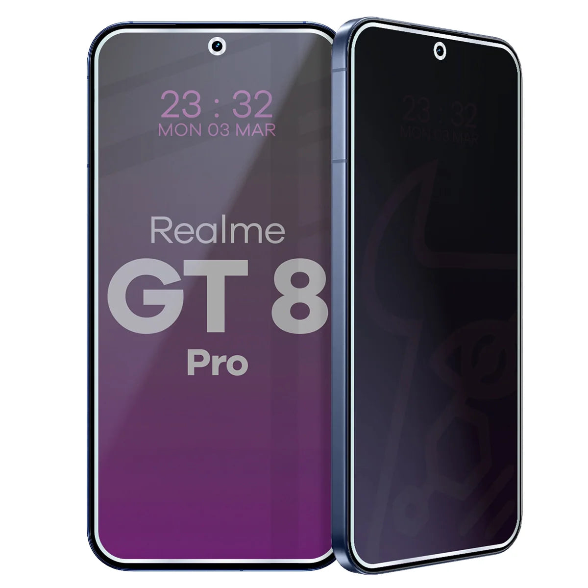 Hybridglas mit Privatschutzfilter für Realme GT 8 Pro, Bizon Hybrid Shadow, Matt