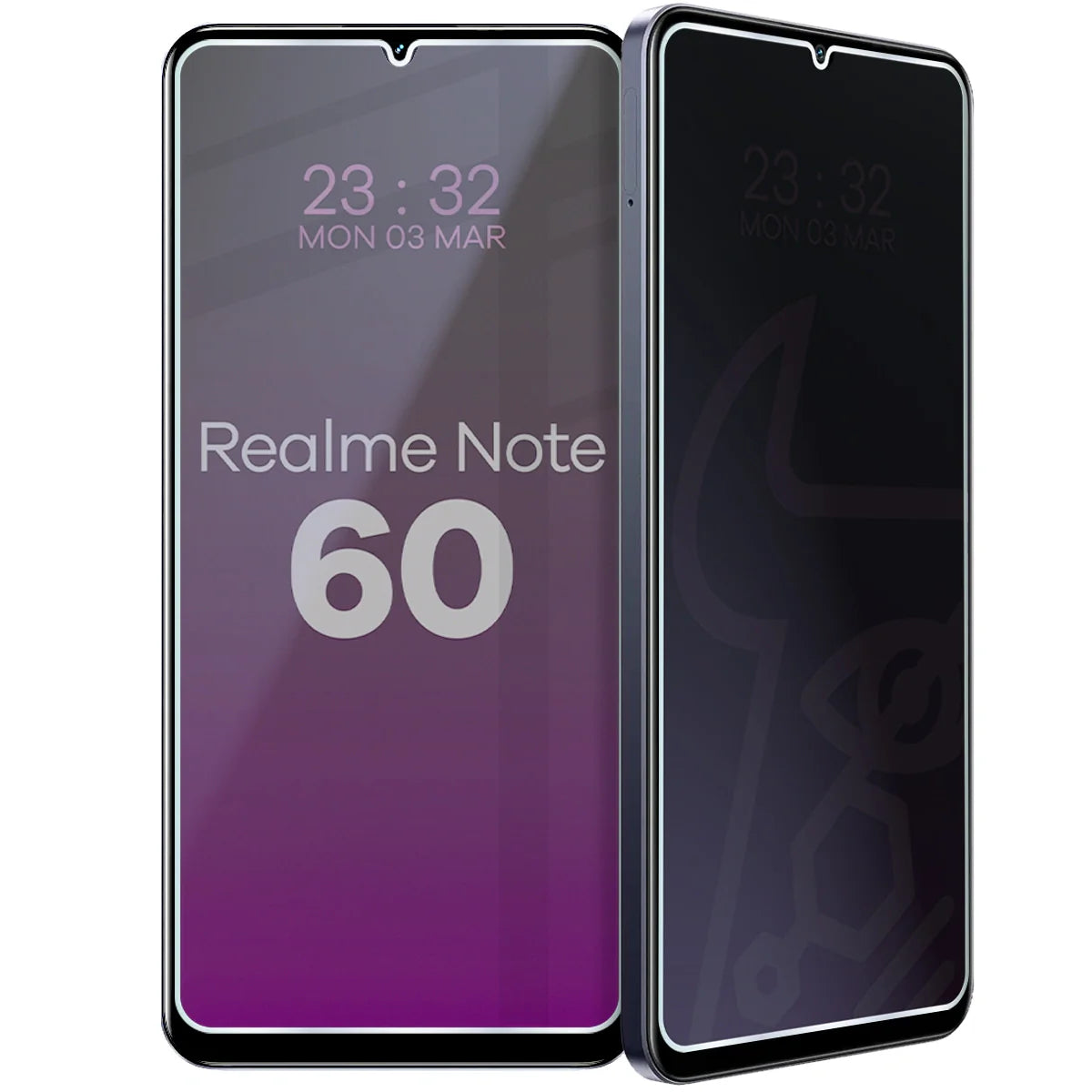Hybridglas mit Privatschutzfilter für Realme Note 60, Bizon Hybrid Shadow, Matt
