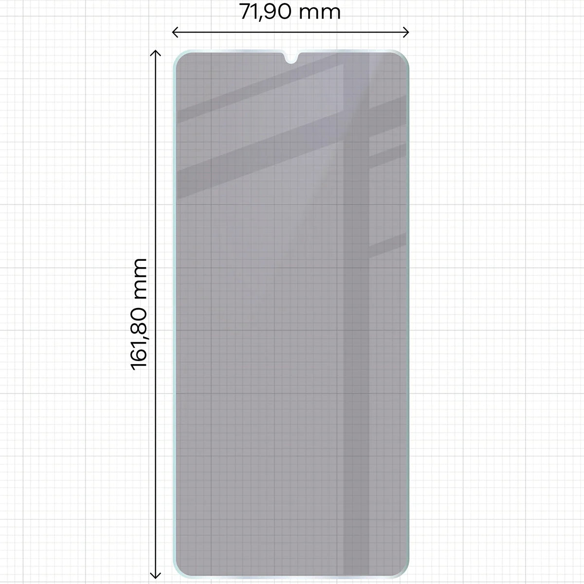 Hybridglas mit Privatschutzfilter für Realme Note 60, Bizon Hybrid Shadow, Matt