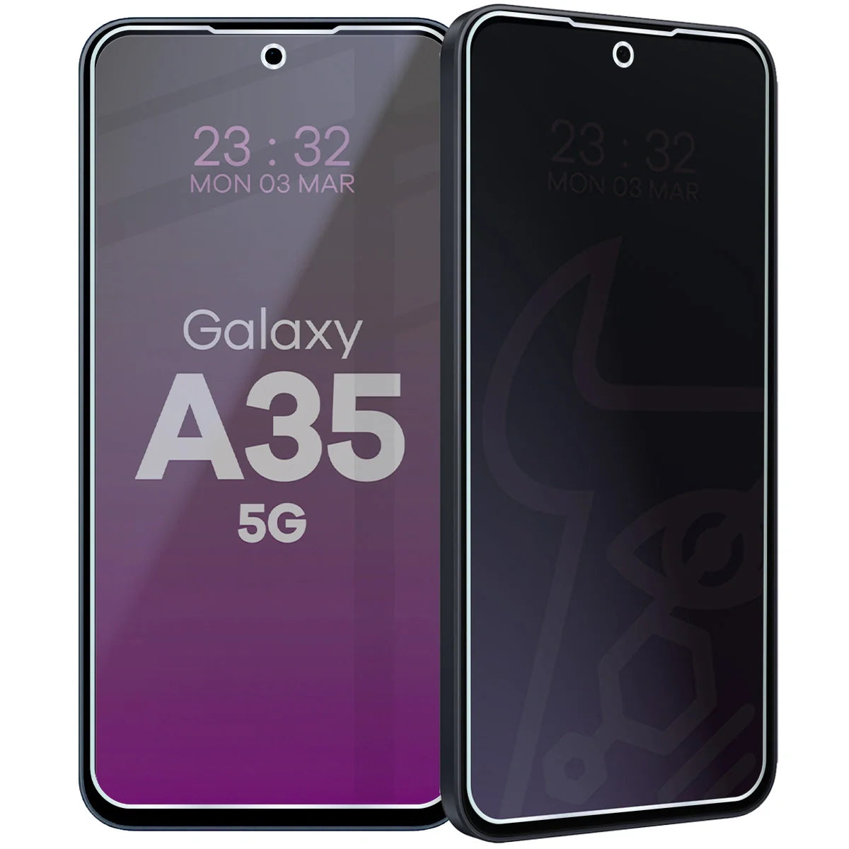 Hybridglas mit Privatschutzfilter für Galaxy A35 5G, Bizon Hybrid Shadow, Matt