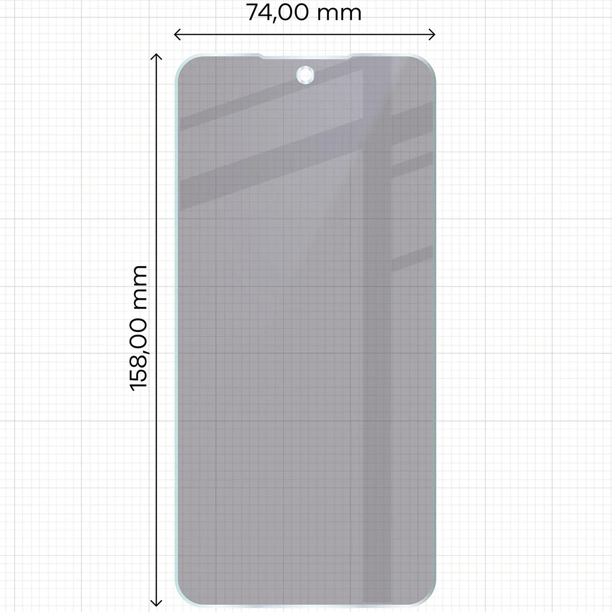 Hybridglas mit Privatschutzfilter für Galaxy A35 5G, Bizon Hybrid Shadow, Matt