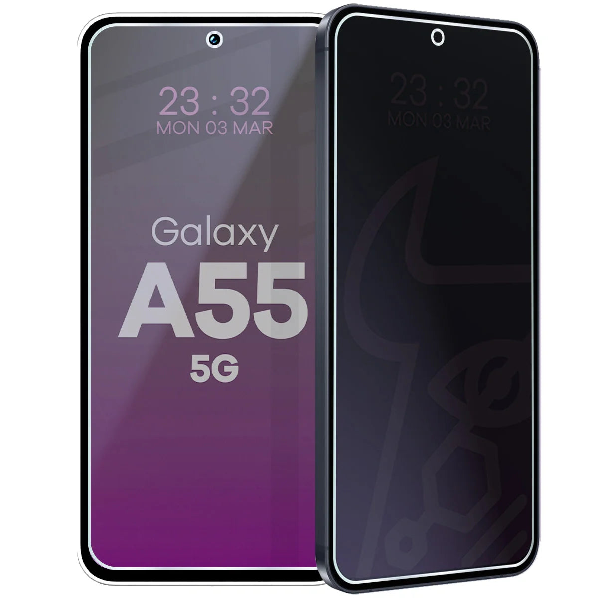 Hybridglas mit Privatschutzfilter für Galaxy A55 5G, Bizon Hybrid Shadow, Matt