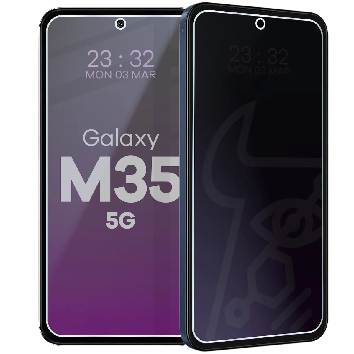 Hybridglas mit Privatschutzfilter für Galaxy M35 5G, Bizon Hybrid Shadow, Matt