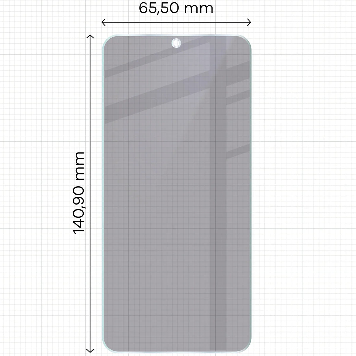 Hybridglas mit Privatschutzfilter für Galaxy S23, Bizon Hybrid Shadow, Matt