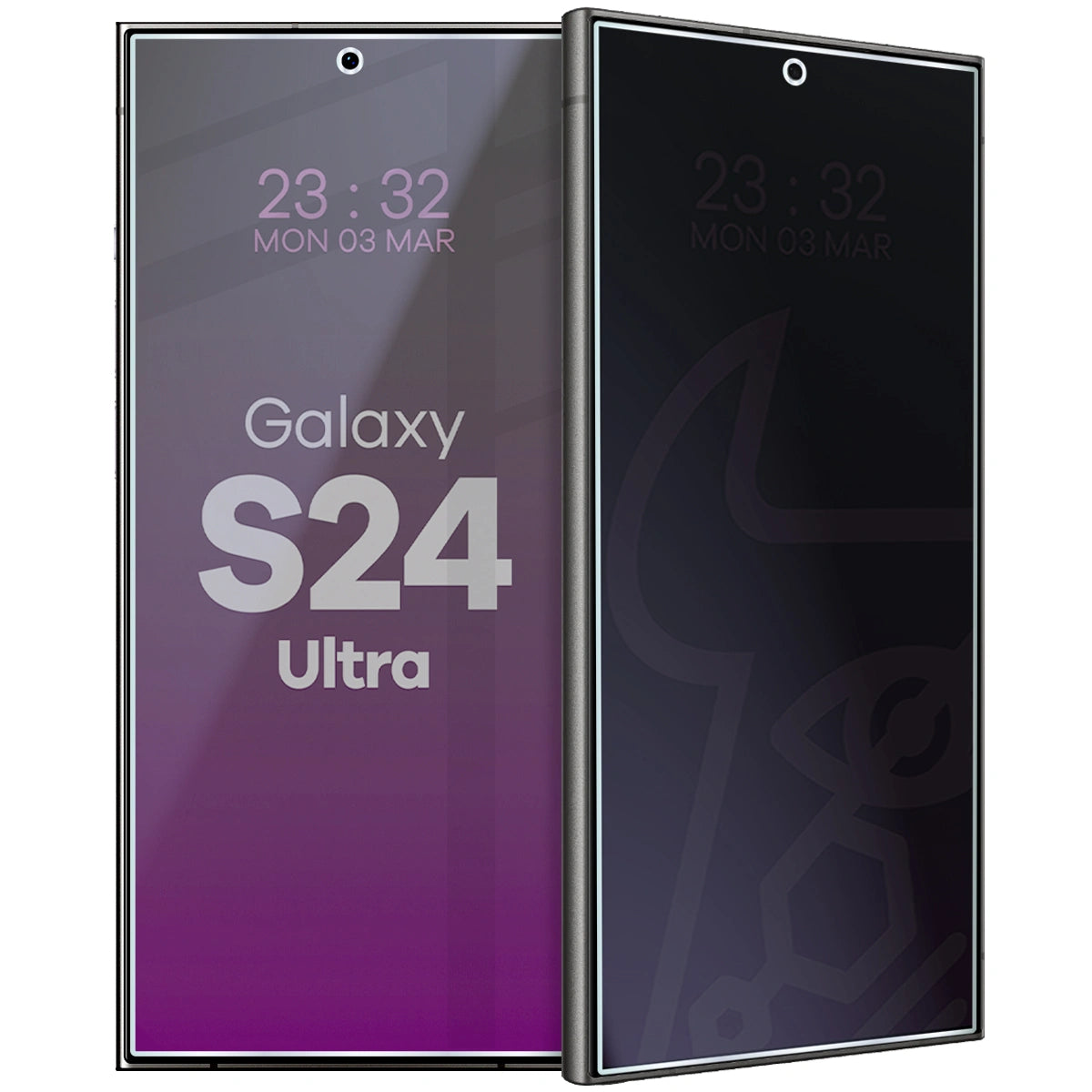 Hybridglas mit Privatschutzfilter für Samsung Galaxy S24 Ultra, Bizon Hybrid Shadow, Matt