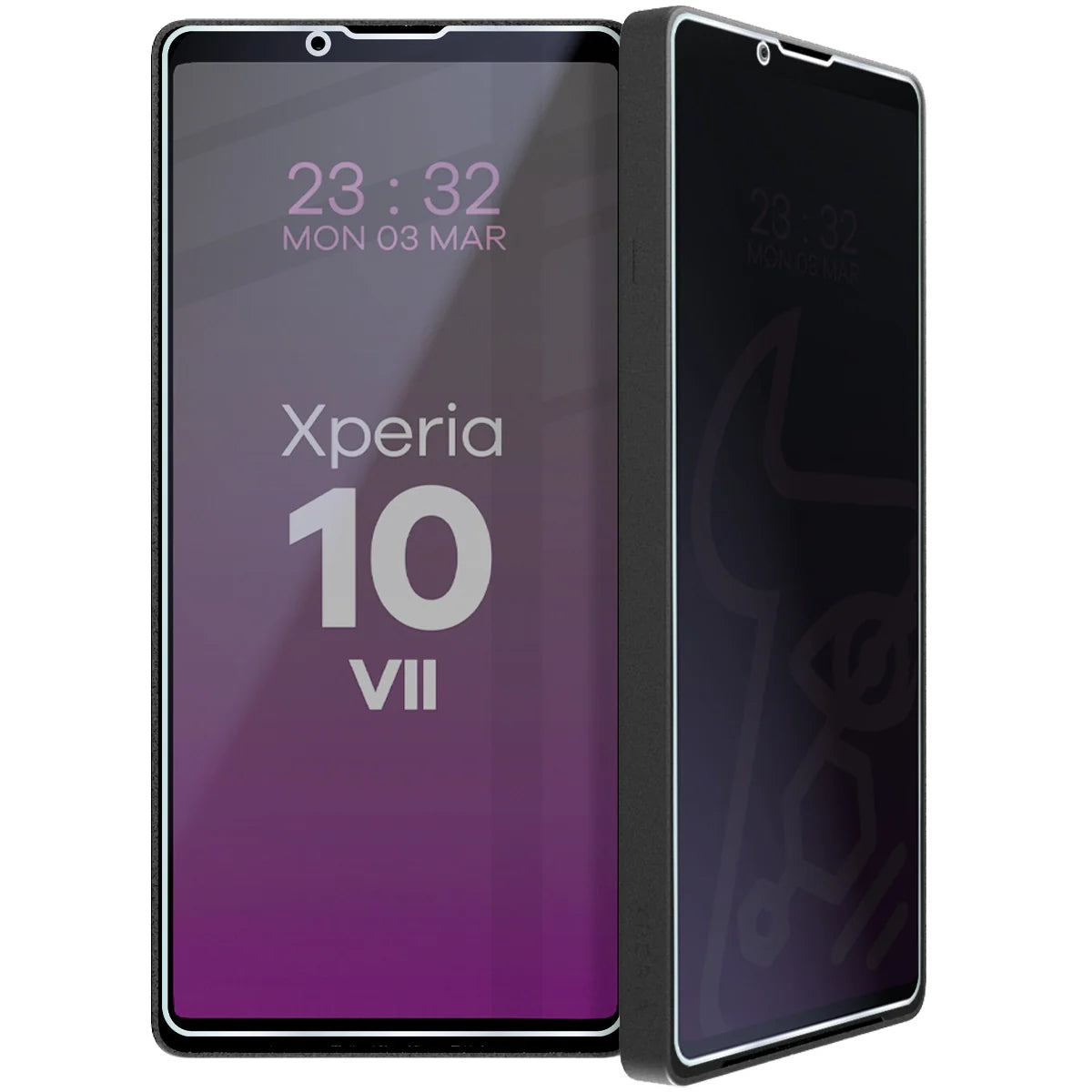 Hybridglas mit Privatschutzfilter für Sony Xperia 10 VII, Bizon Hybrid Shadow, Matt