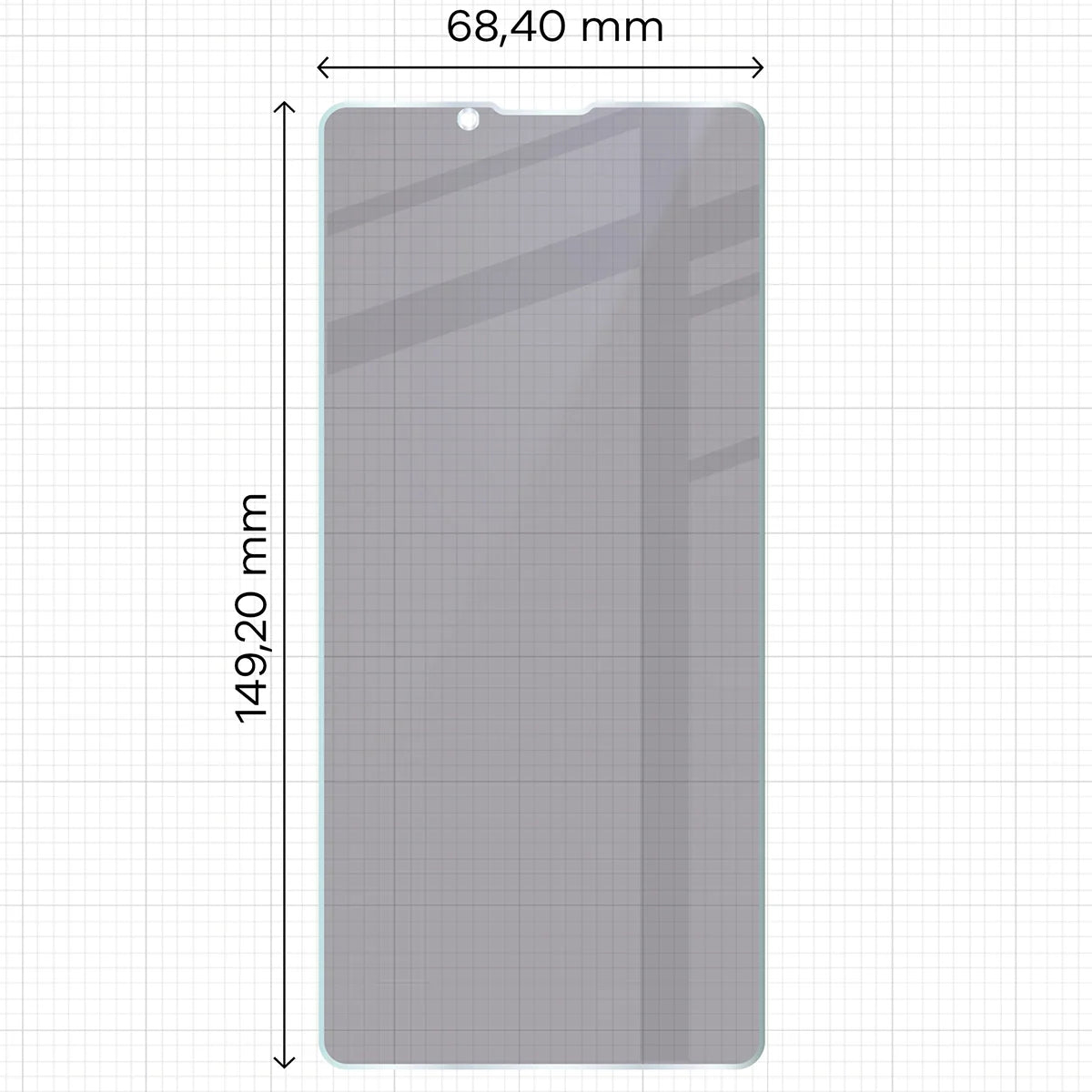 Hybridglas mit Privatschutzfilter für Sony Xperia 10 VII, Bizon Hybrid Shadow, Matt