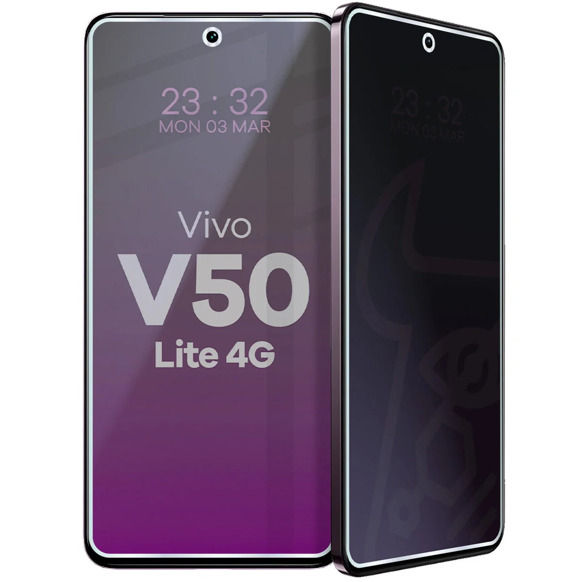 Hybridglas mit Privatschutzfilter für Vivo V50 Lite 4G, Bizon Hybrid Shadow, Matt