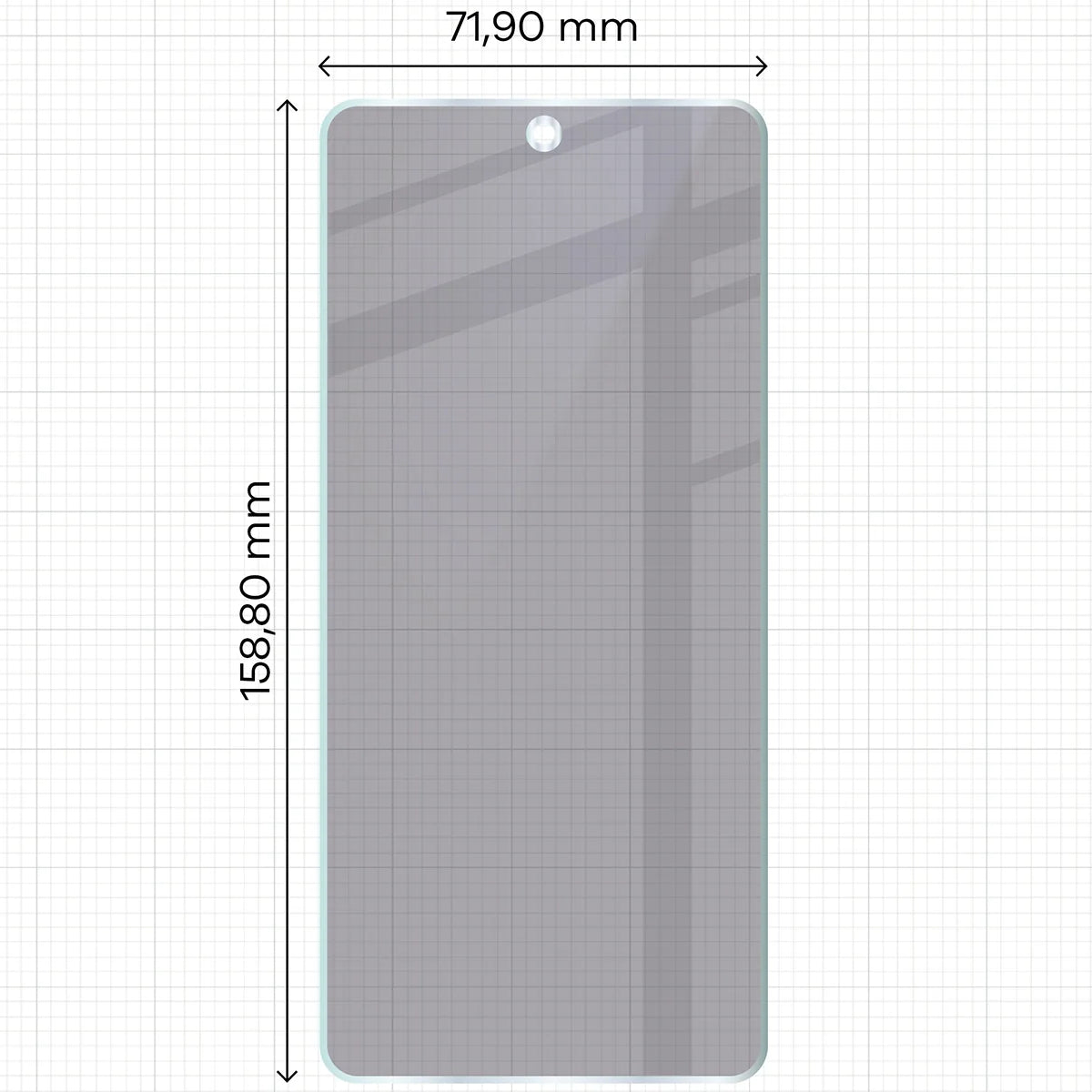 Hybridglas mit Privatschutzfilter für Vivo V50 Lite 4G, Bizon Hybrid Shadow, Matt