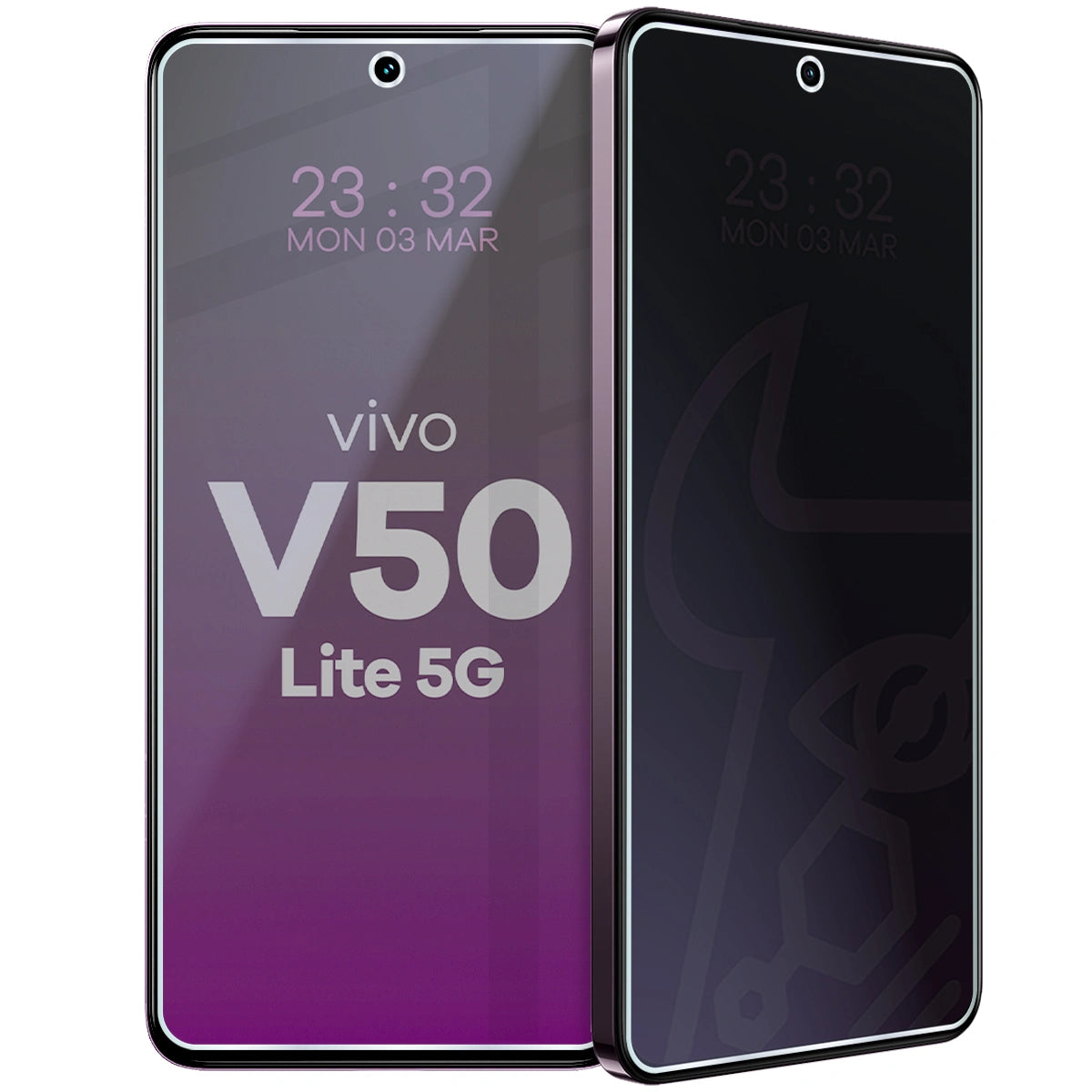 Hybridglas mit Privatschutzfilter für Vivo V50 Lite 5G, Bizon Hybrid Shadow, Matt