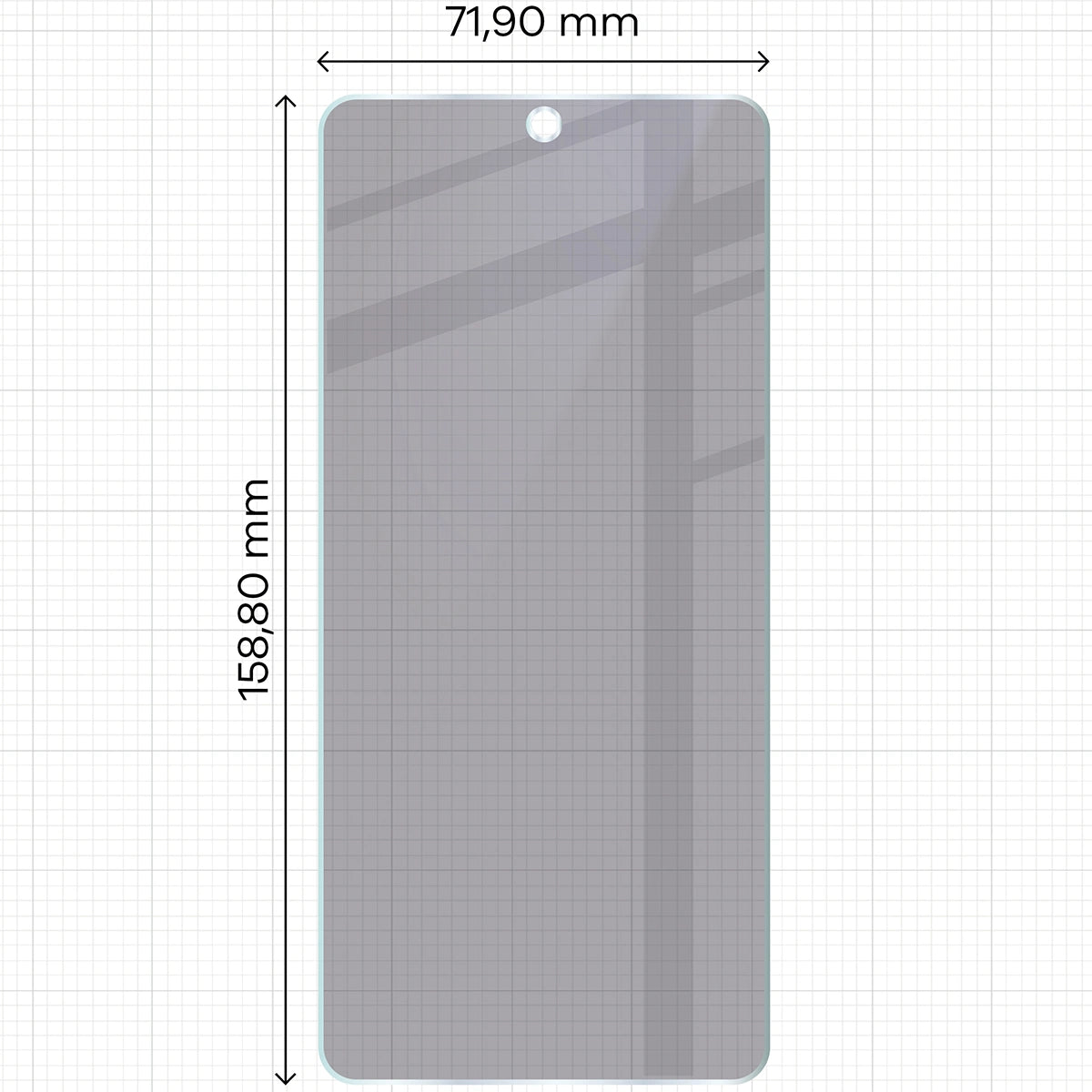 Hybridglas mit Privatschutzfilter für Vivo V50 Lite 5G, Bizon Hybrid Shadow, Matt