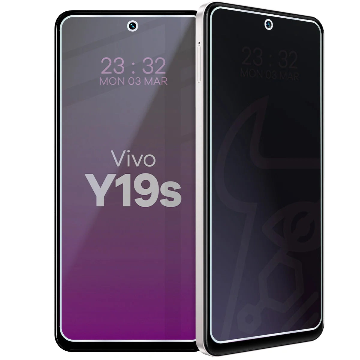 Hybridglas mit Privatschutzfilter für Vivo Y19s, Bizon Hybrid Shadow, Matt