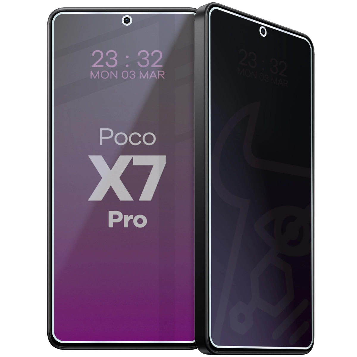 Hybridglas mit Privatschutzfilter für Xiaomi Poco X7 Pro, Bizon Hybrid Shadow, Matt