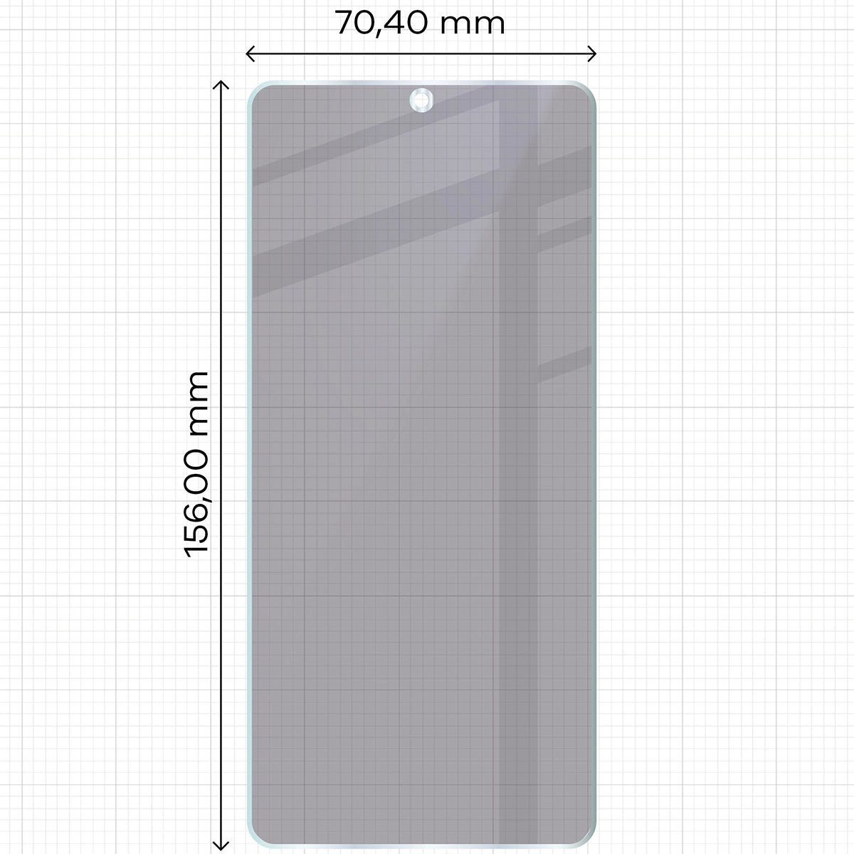 Hybridglas mit Privatschutzfilter für Xiaomi Poco X7 Pro, Bizon Hybrid Shadow, Matt