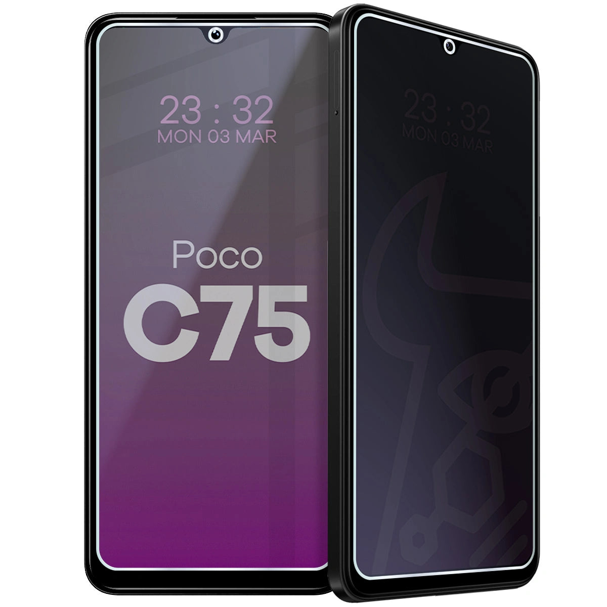 Hybridglas mit Privatschutzfilter für Xiaomi POCO C75, Bizon Hybrid Shadow, Matt