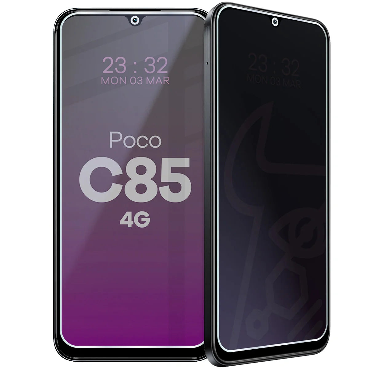Hybridglas mit Privatschutzfilter für Xiaomi POCO C85 4G, Bizon Hybrid Shadow, Matt