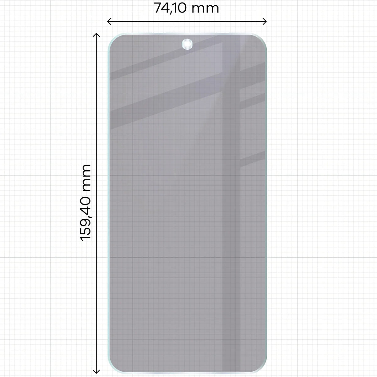 Hybridglas mit Privatschutzfilter für Xiaomi POCO F7, Bizon Hybrid Shadow, Matt